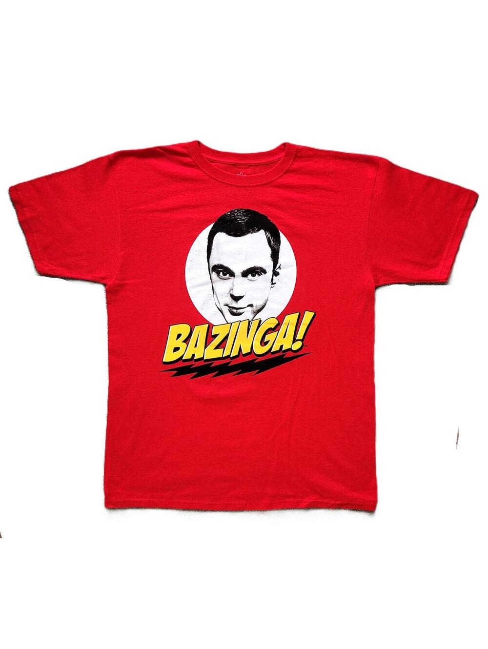 The Big Bang Theory Bazinga Men's XL Graphic T-Shirt Red Sheldon Cooper - NEW
